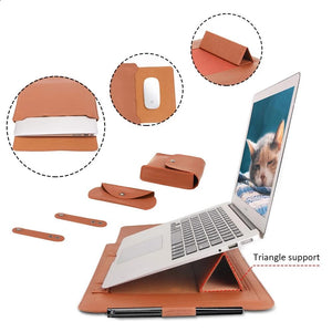 Leather Sleeve Set With Support Frame for MacBook 13-inch - Laptop Bags Australia