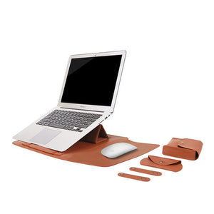 Leather Sleeve Set With Support Frame for MacBook 15-inch - Laptop Bags Australia