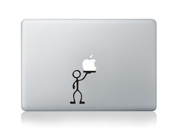 Waiter Stick Man Sticker for Apple MacBook - Laptop Bags Australia